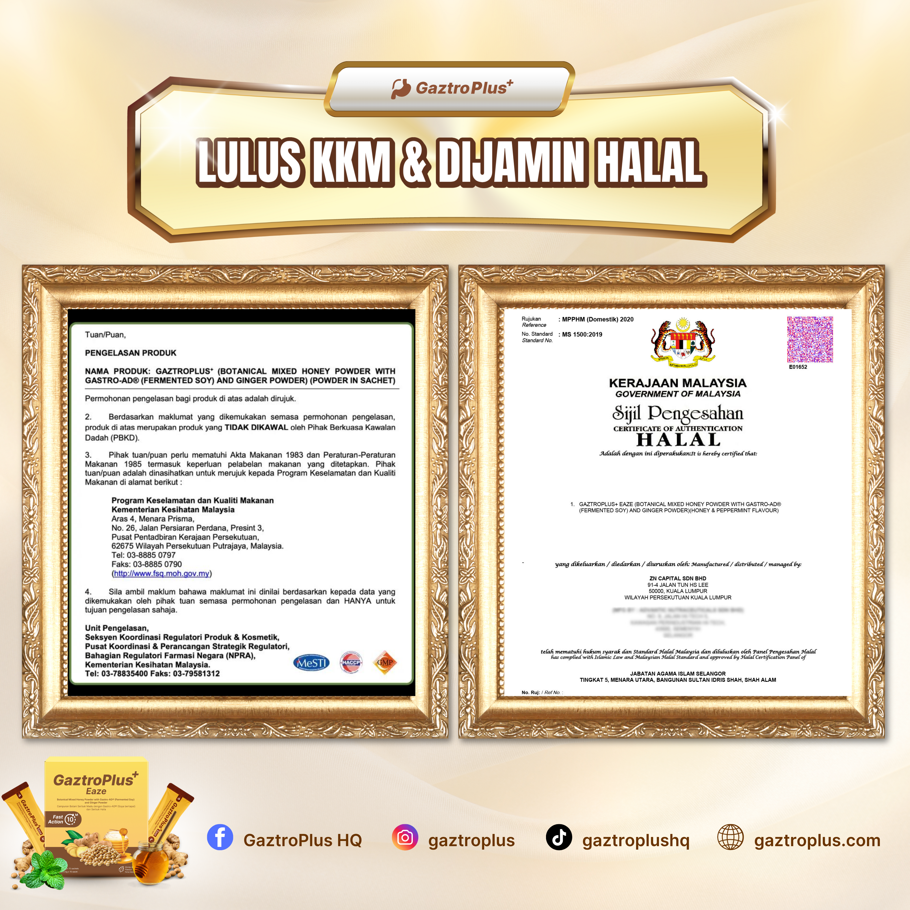 GaztroPlus+ Lulus KKM & Halal